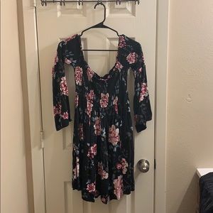 Torrid size 00 floral off the shoulder midi dress